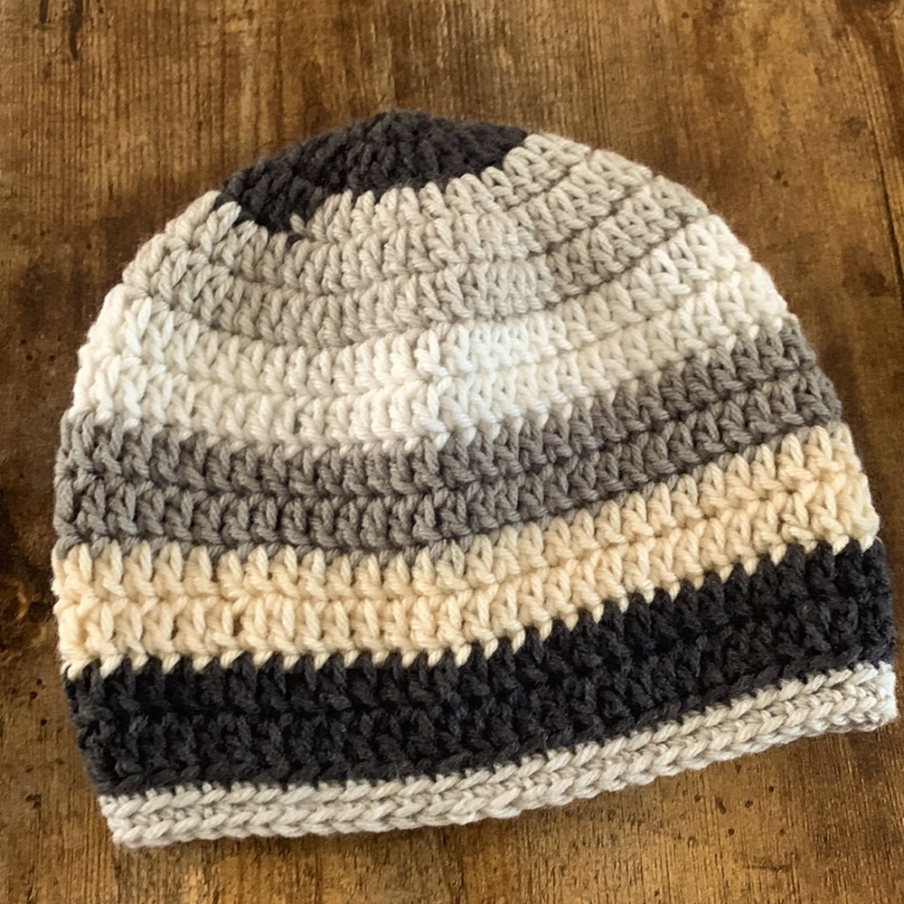 Striped crochet hat